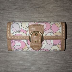 Coach Pink and Tan Women's Wallet